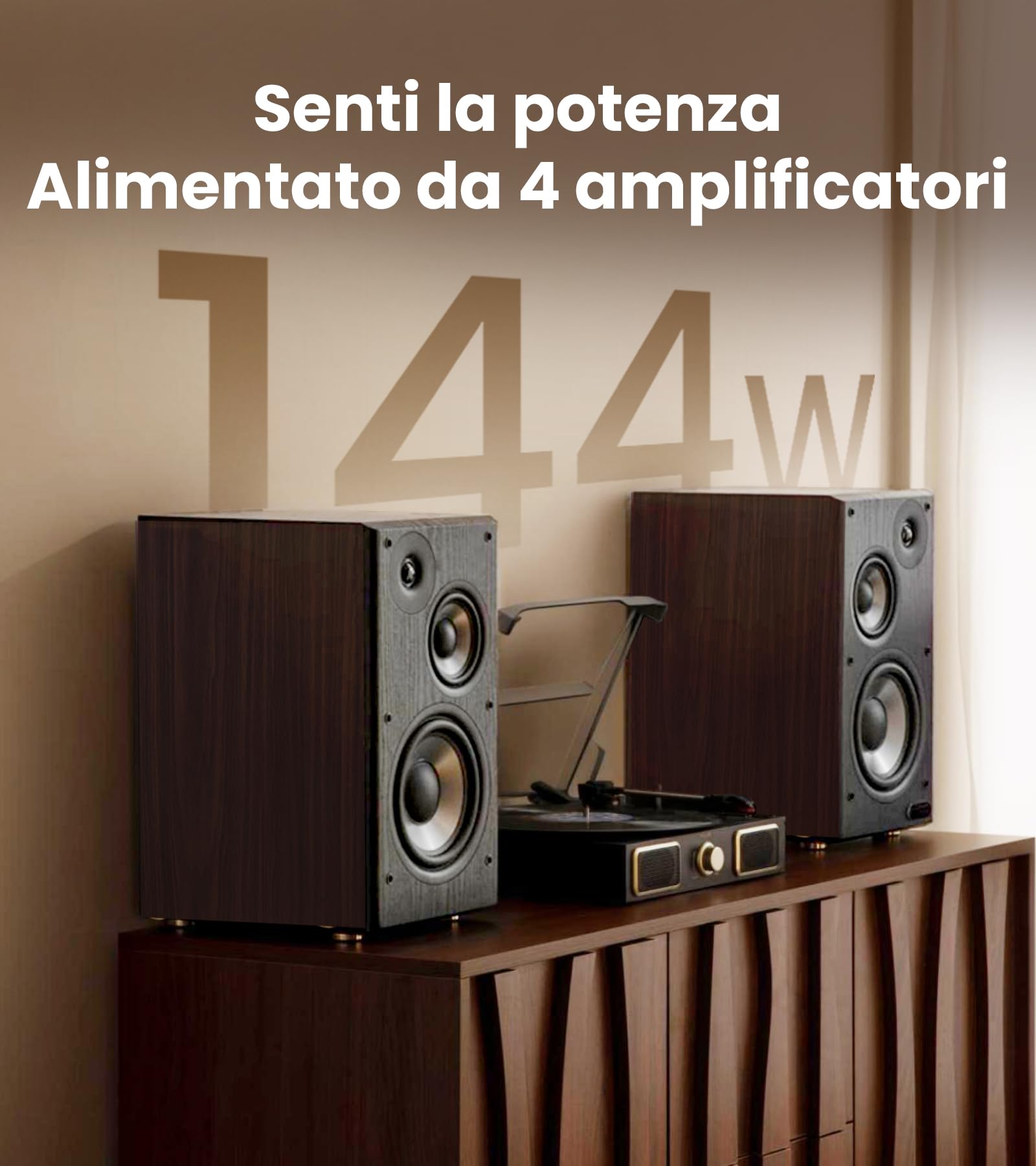 Edifier Diffusori da scaffale amplificati R2750DB MKII, monitor studio144 W con uscita subwoofer, audio ad alta risoluzione, Bluetooth 6.0 con LDAC, HDMI/ottico/coassiale per PC impianti - Noce