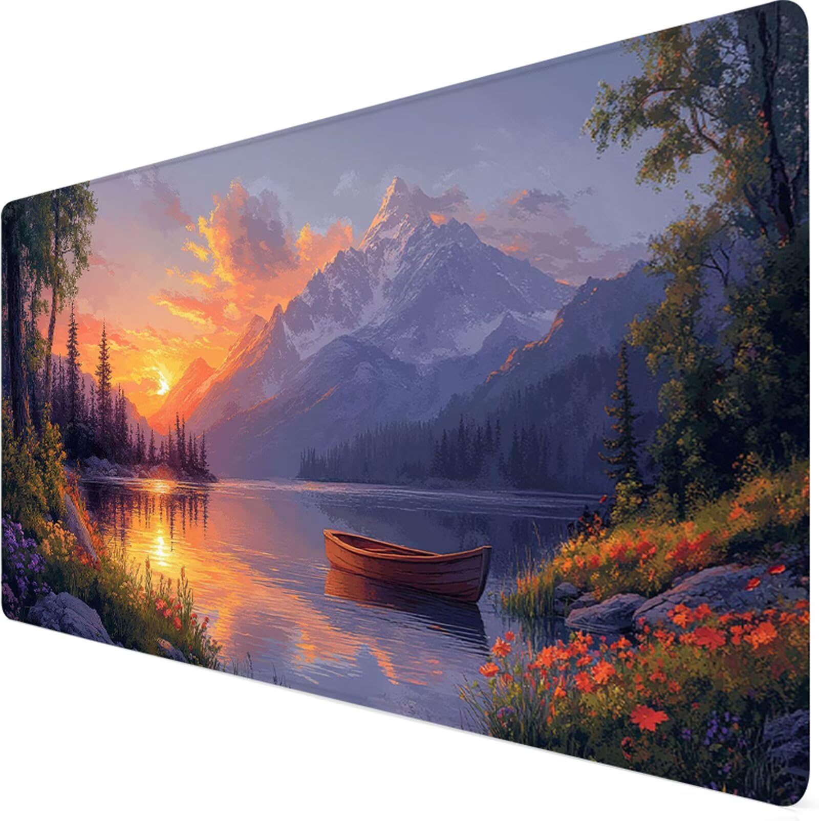 Podkładka pod mysz XXL 1000x500x3mm podkładka pod mysz zachód słońca podkładka pod mysz górska poprawia precyzję i prędkość, szyte krawędzie, akcesoria do gier, komputer biurowy, praca, komputer Y7