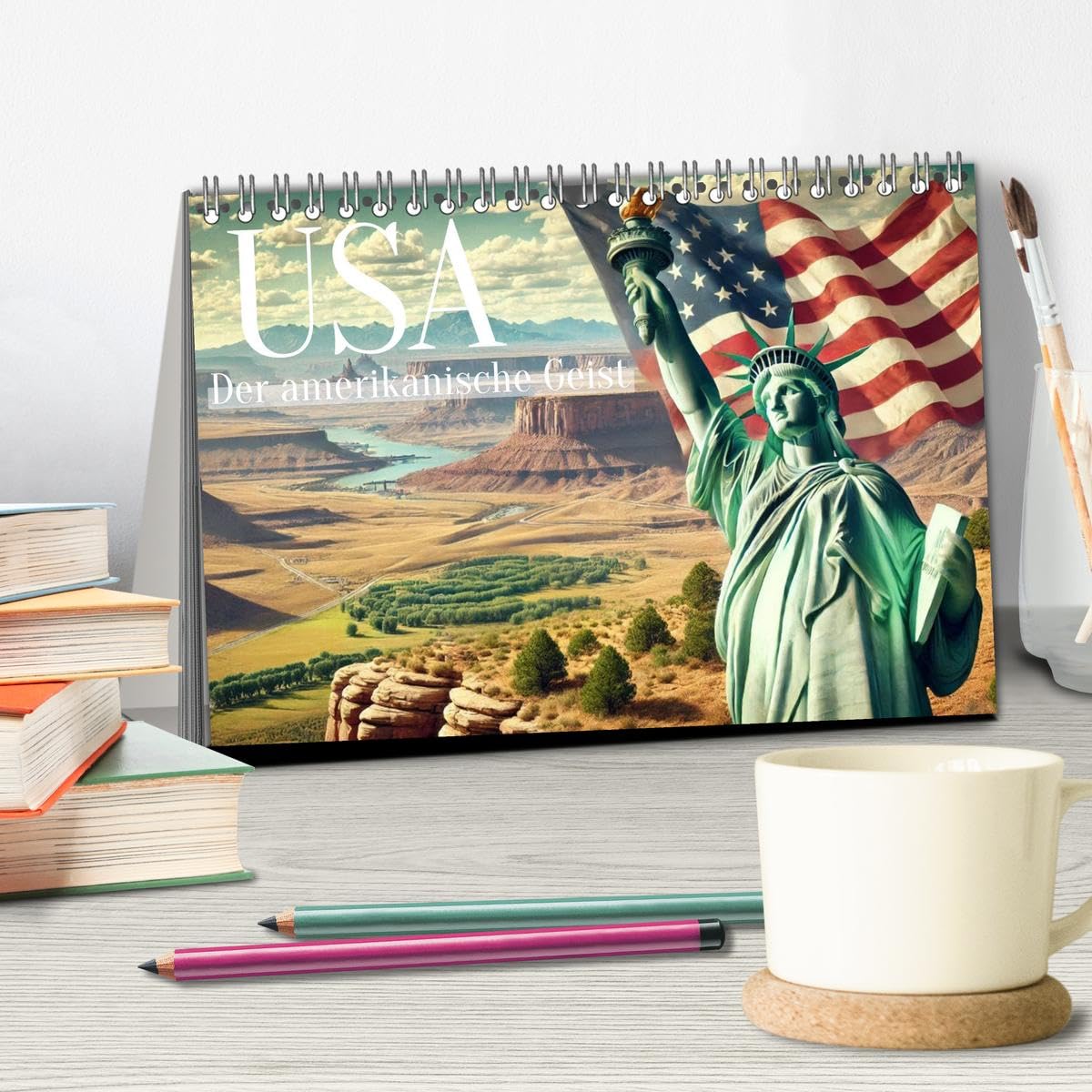 USA - Der amerikanische Geist (Tischkalender 2026 DIN A5 quer), CALVENDO Monatskalender: Erleben Sie den Geist Amerikas.