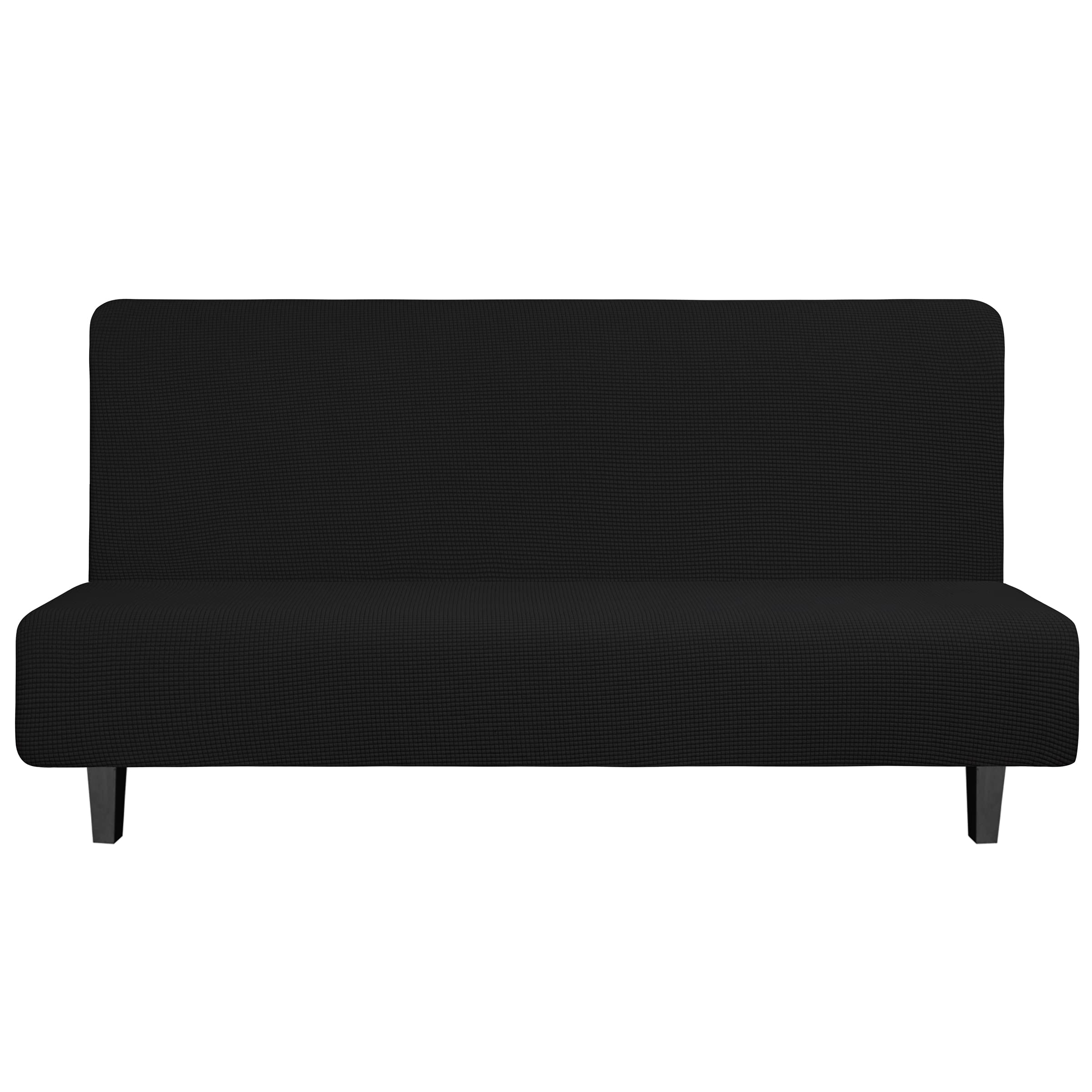 Easy-Going Stretch Large Futon Slipcover Armless Futon Cover Black