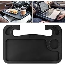 JUSTTOP Car Steering Wheel Desk for Laptop,Multipurpose Travel Car Accessories, Car Seat Stand Trays for Eating, Steering Wheel Overhead Table Console(Black)
