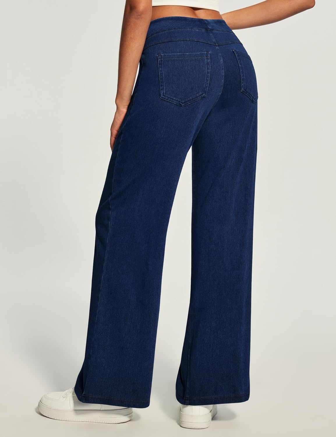 Heathyoga Wide Leg Jeans Woman High Waist Pull On Baggy Jeans for Women Stretchy Jean Pants Straight Leg Denim Pants - Image 2