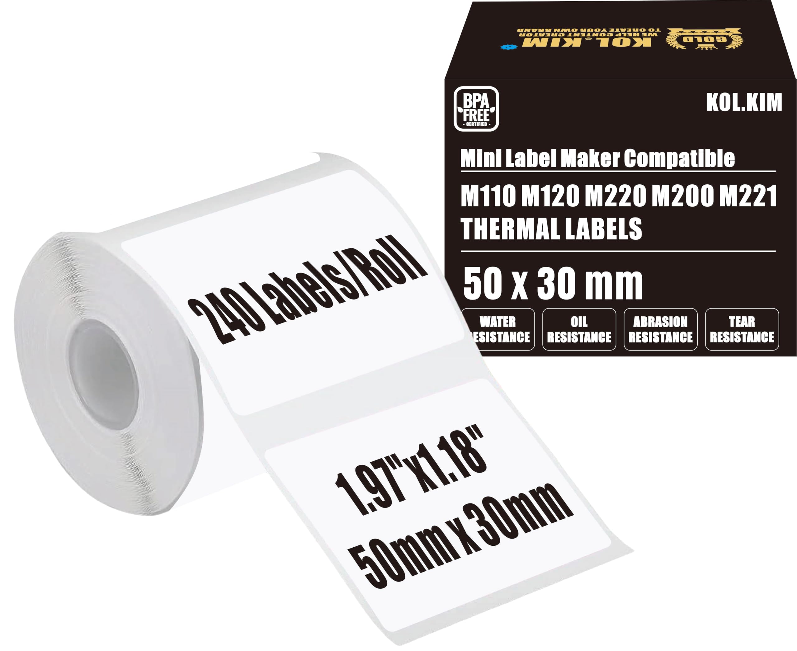 Thermo-Etiketten Für Phomemo Drucker - 40x30mm Weiß, 3 Rollen