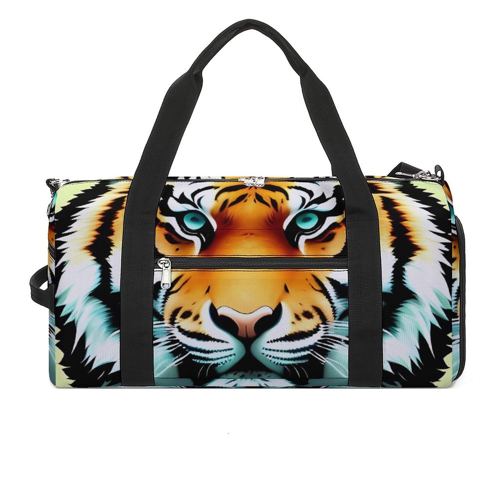 Sac de gym imprimé petite tête de tigre avec compartiments pratiques - 8