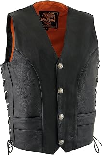 Milwaukee Men's 1.4mm Naked Cowhide Leather Laces Vest