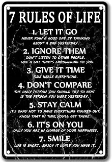 Motivational Quotes Metal Tin Sign 7 Rules Of Life Wall Art For Men Motivational Poster Read Signs Inspirational Posters For Classroom High School Motivational Posters For Bedroom Boys Room Home