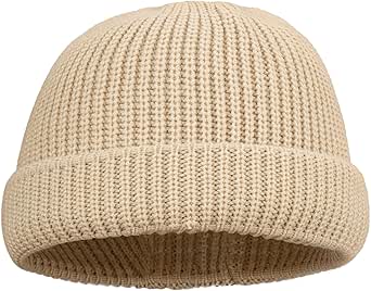 HKSICHENGKEJIUK Unisex Trawler Beanie Hat Baseball Cap Inverno Termico Maglia Cranio Cap Donne Uomini Roll Cuff Beanie Cap Moda Outdoor Street 54- 58CM, Nero , 6 3/4 / 7 1/4