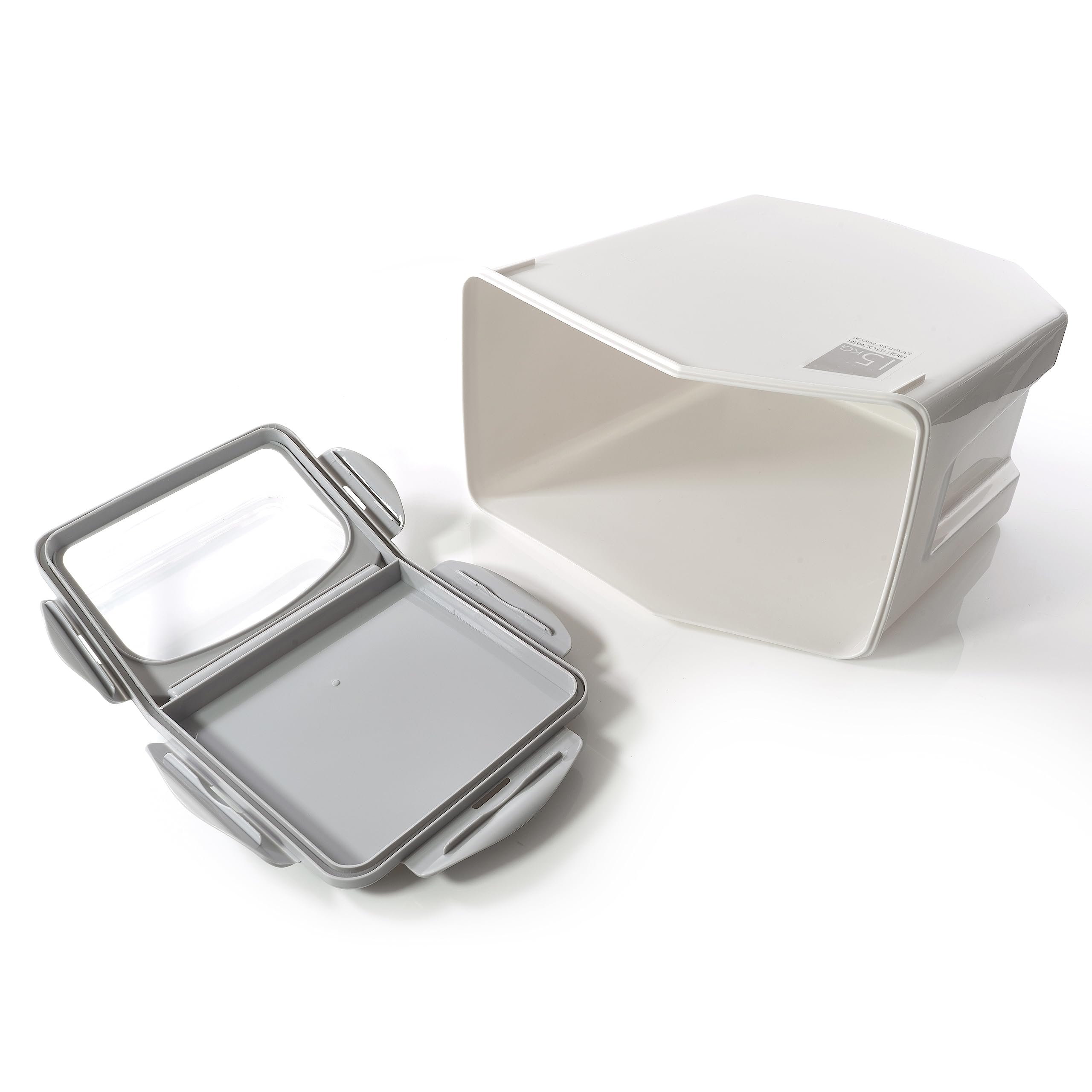 Contenedores de Almacenamiento Herméticos para Alimentos, Envases para Arroz de 30 Libras con Ruedas (Paquete de 2) – Incluye 2 Tazas Medidoras y 2 Paletas