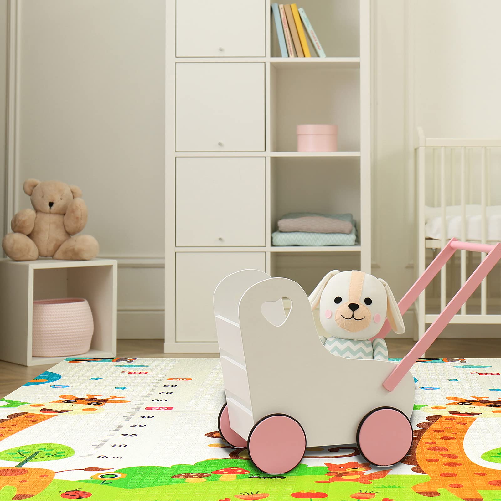CCLIFE Alfombra Bebé Acolchada Plegable Reversible 196x176x1 cm, Tapete de Actividades Gateo XPE para Suelo Infantil, Colchoneta para Niños y Niñas