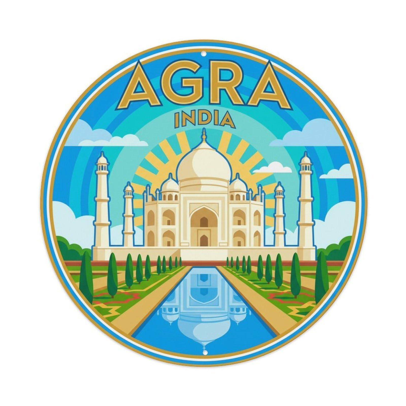 India Vintage Travel Agra Metal Tin Sign