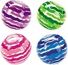 Fun Express Bright Colored Striped Beach Balls Set of 12 Kids Pool Party Favors and Supplies