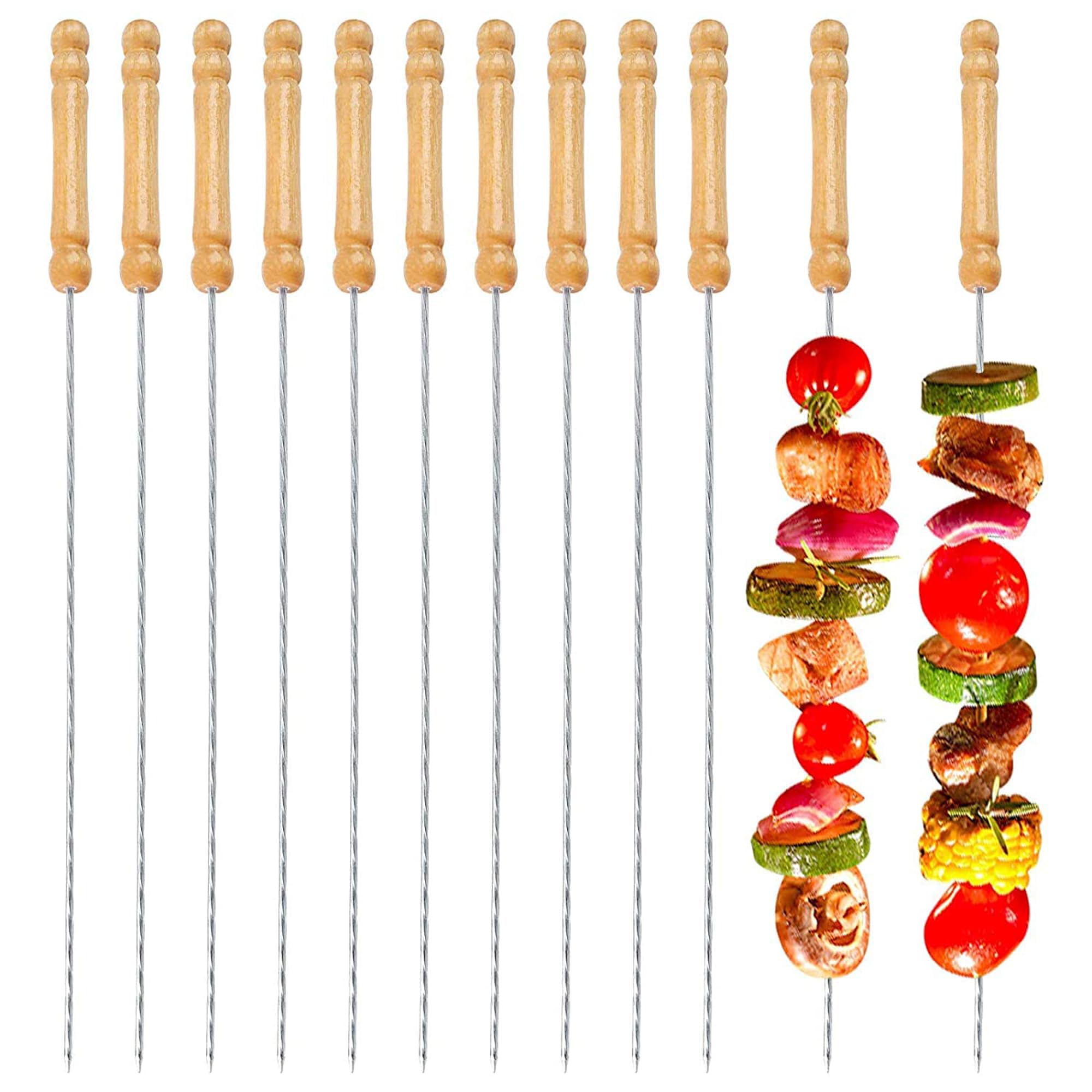 IDEAL PRIME Durable Stainles Steel 13 inch Skewers (12 Pices) Barbeque Skewers Tandoor Seek Stick Steel Grill Seek for Tikka Kebab Barbeque Asessories Kitchen Tools Pack of 12 (B0CJJY344C) Amazon Price History, Amazon Price Tracker