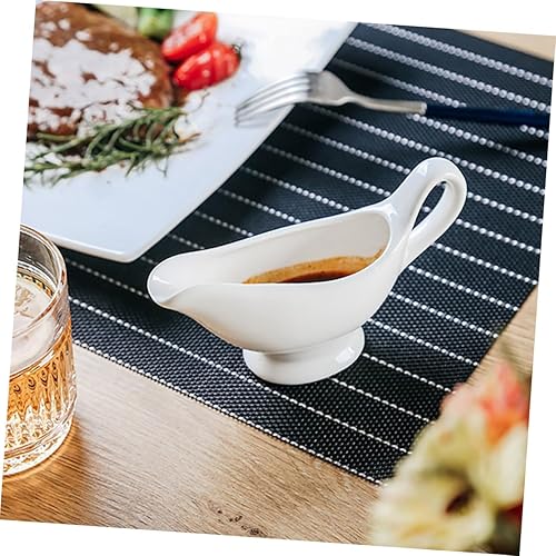 Miniatura 5 de Jarra de cerámica de miel, jarra grande para salsa de jarabe, práctico dispensador de leche, simple y elegante para cada