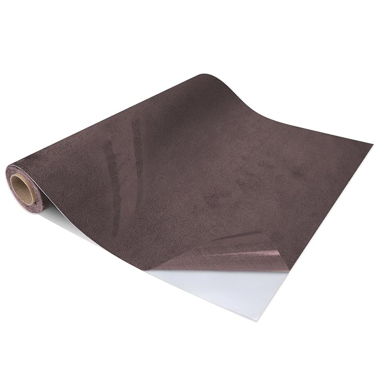 Tecido Suede Sintético Autoadesivo para Revestimento Interno Automotivo TREEHAC Marrom 30,5 x 203,2 cm