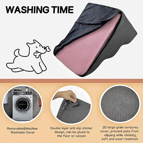 Miniatura 4 de Escaleras para perros a camas altas, escaleras para perros de 3 escalones para que los perros se suban a la cama sofá de 16 a 20 pulgadas, escaleras