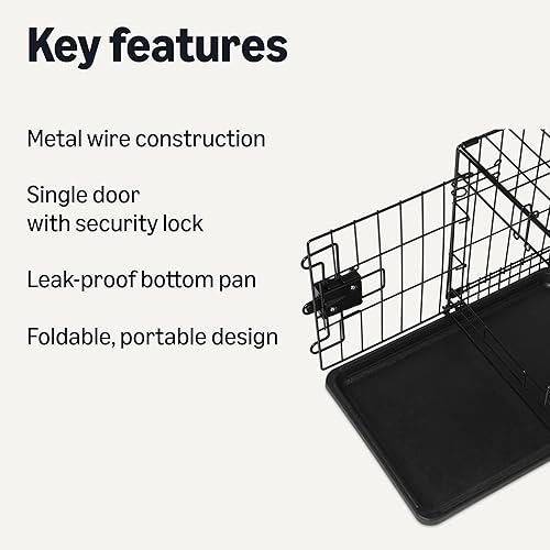 Vista 19 de Yaxa Basics Caja para perros duradera y plegable de alambre de metal con bandeja, puerta individual, 48 x 30 x 32.5 pulgadas, color negro
