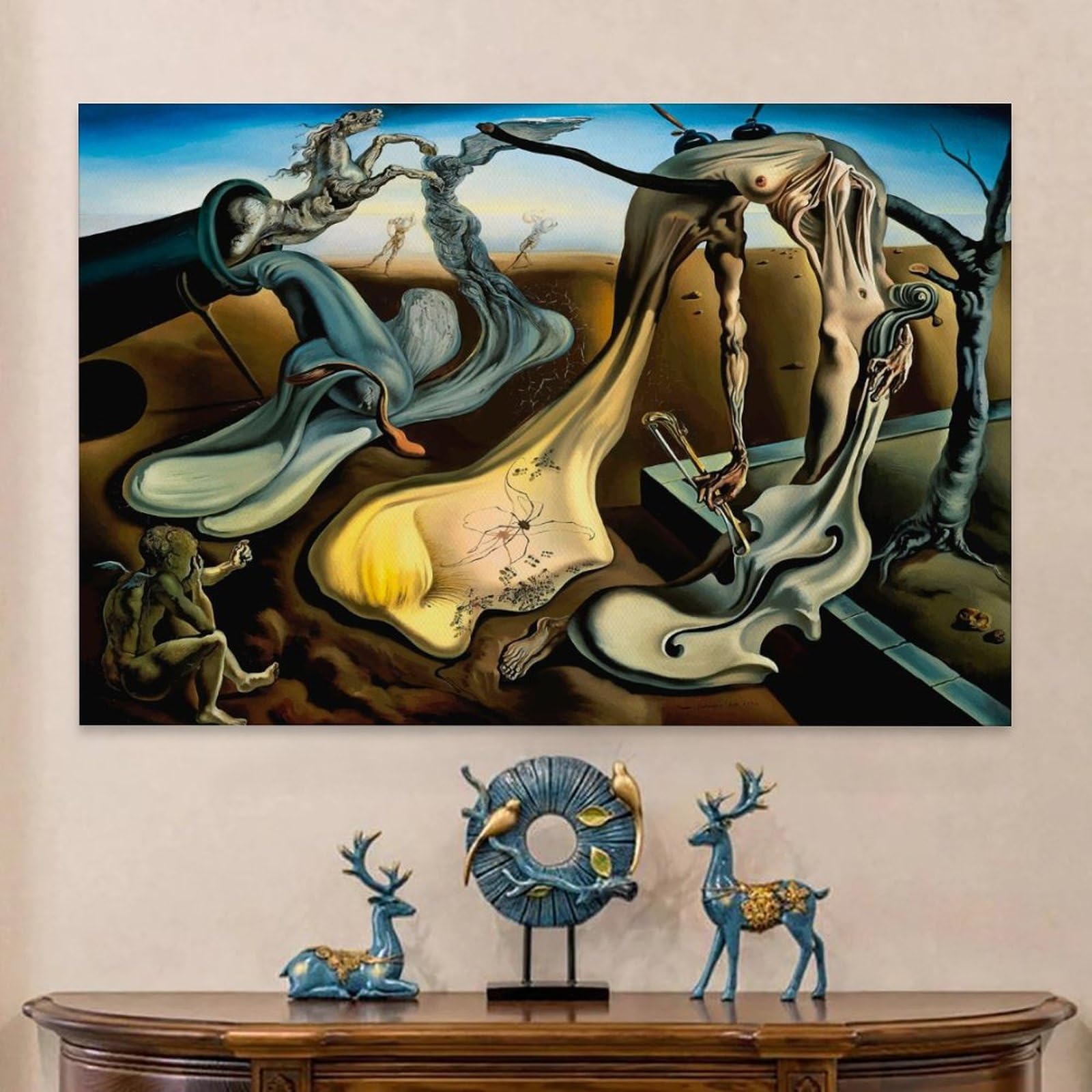 【額縁付き】 SALVADOR DALI ART 現代アート A2ポスター Melting Watch Salvador Dali - Educational Chart - Best Print Art