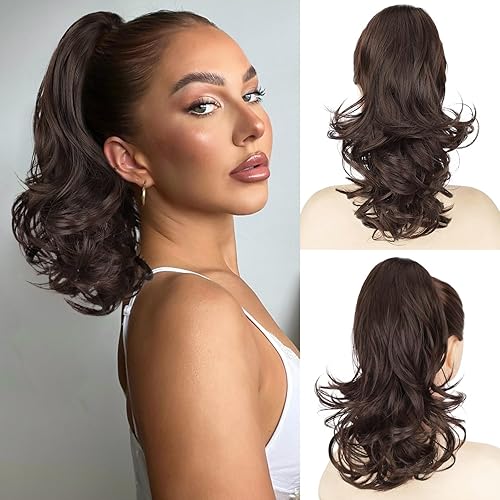 YOLIN Ponytail Extension,14" Claw Clip Ponytail Hair Extensions for Women,Ponytail