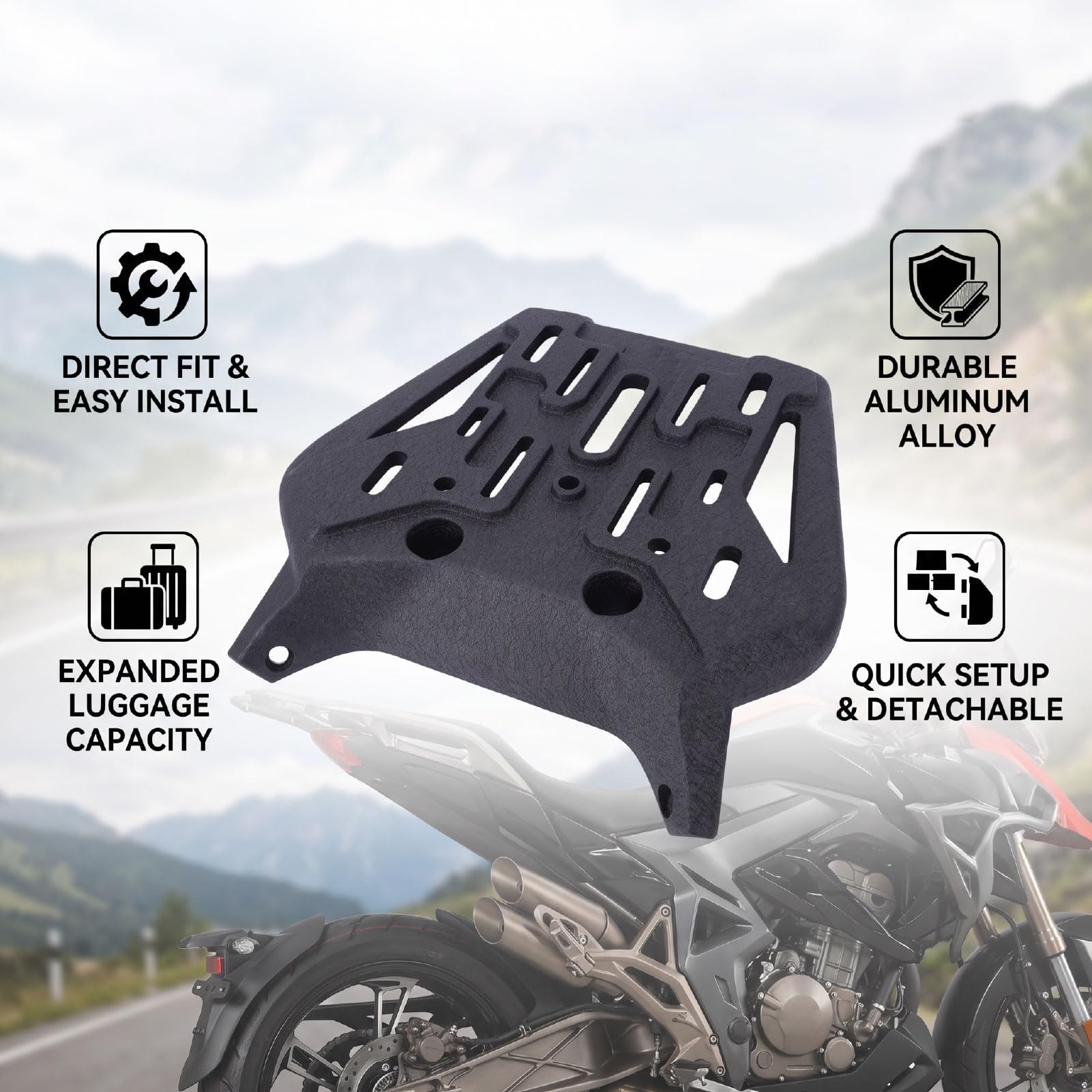 Akozon Adapter Płyty Montażowej do Górnego Kuferka Motocyklowego z