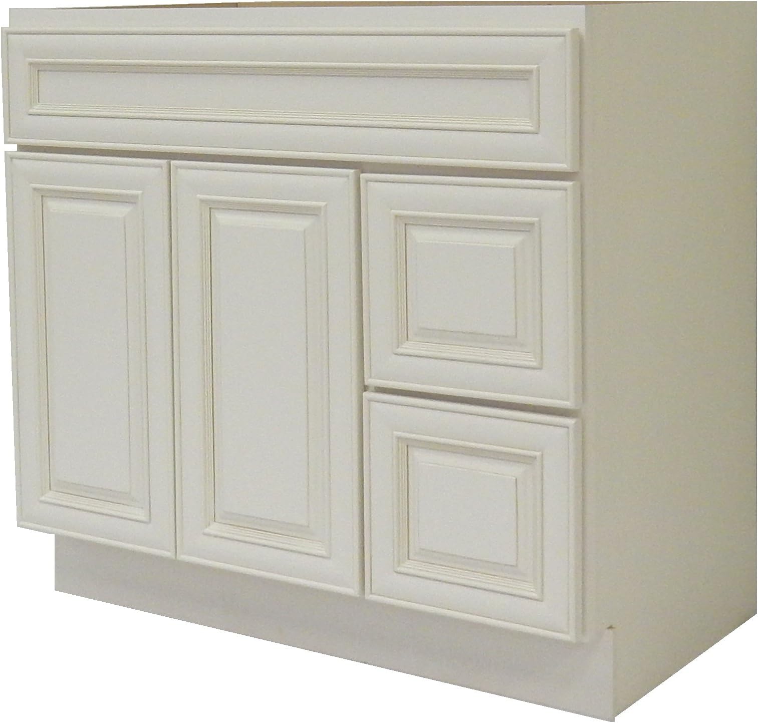 NGY Antique White Vanity Cabinet Maple Wood AW-4221DR, 42" L