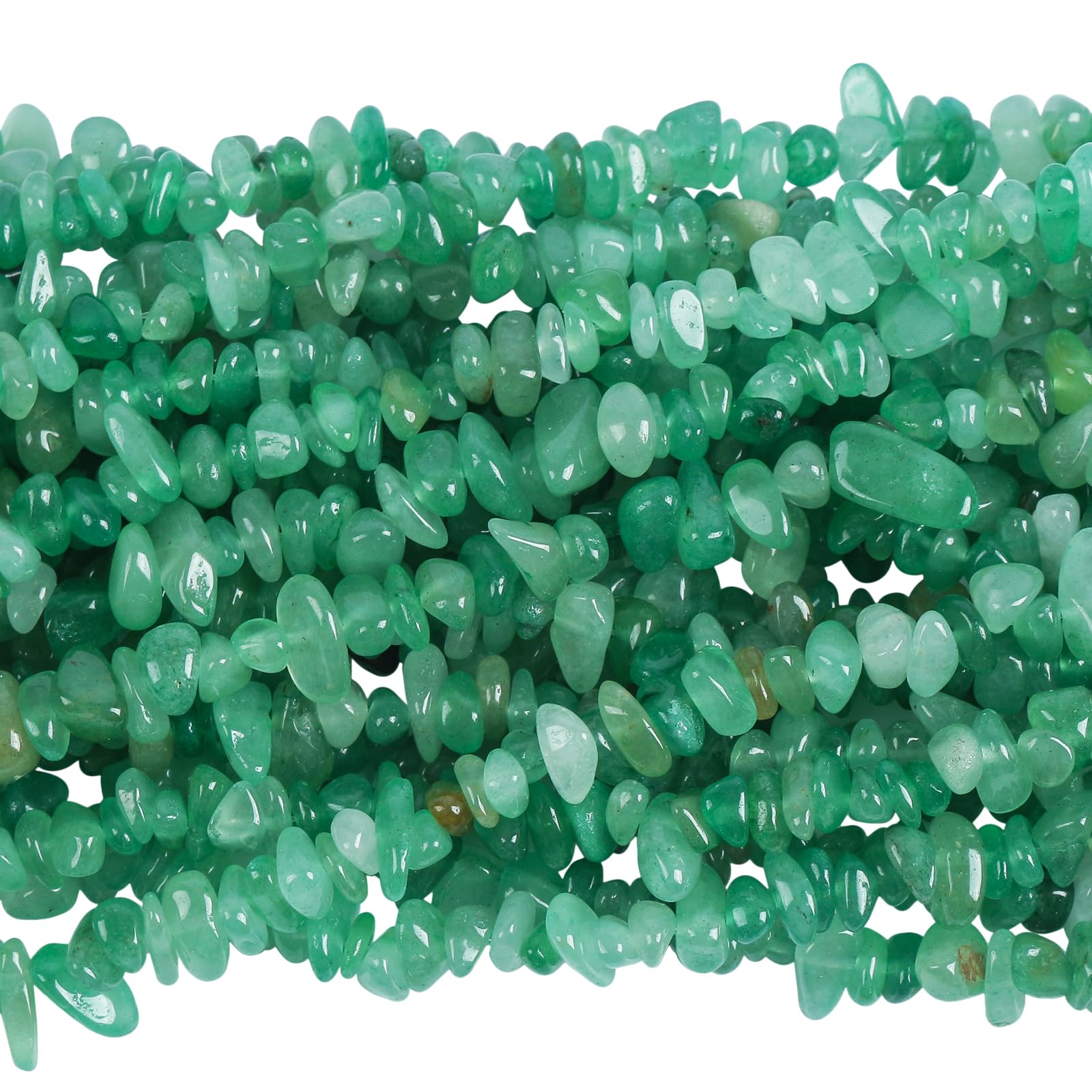 90 Inches Green Aventurine Irregular Shaped Crystal and Healing Tumbled Chip Stone Beads for Jewelry Making