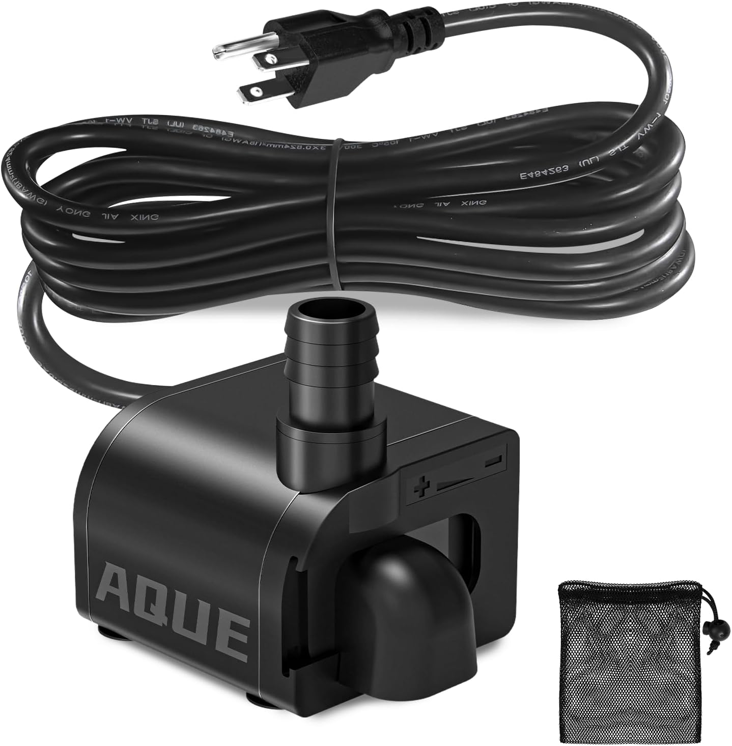 Submersible fountain pump, an ultra-quiet water pump with a filter screen. 85GPH,120V 60HZ, features a detachable design, and is suitable for fish tanks, aquariums, hydroponic systems, and fountains.