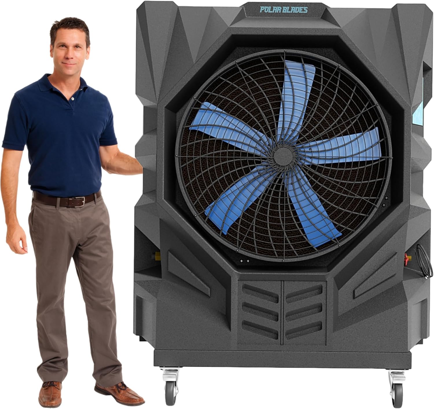 Polar Jet 36" Blade Air Cooler - 17650 CFM Fan Cooler with Variable Speeds, 58 Gal Water Cooler With 7,100 ft² Coverage, Fan for Warehouses, Gyms, Large Industrial Spaces & More