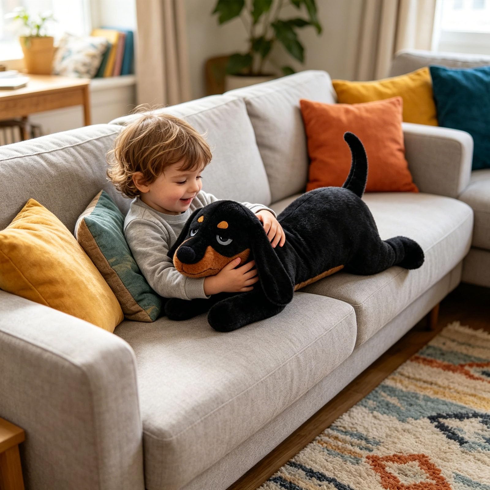 Lang Riesen Plüschhund Kuscheltier XXL Dackel Stofftier Dalmatiner Plüschtier,Liegende Plüschhund,Niedliches Kuscheltier,Lebensecht Plüschtier Spielzeug,Geschenke für Mädchen Jungen (100cm,Dalmatiner)
