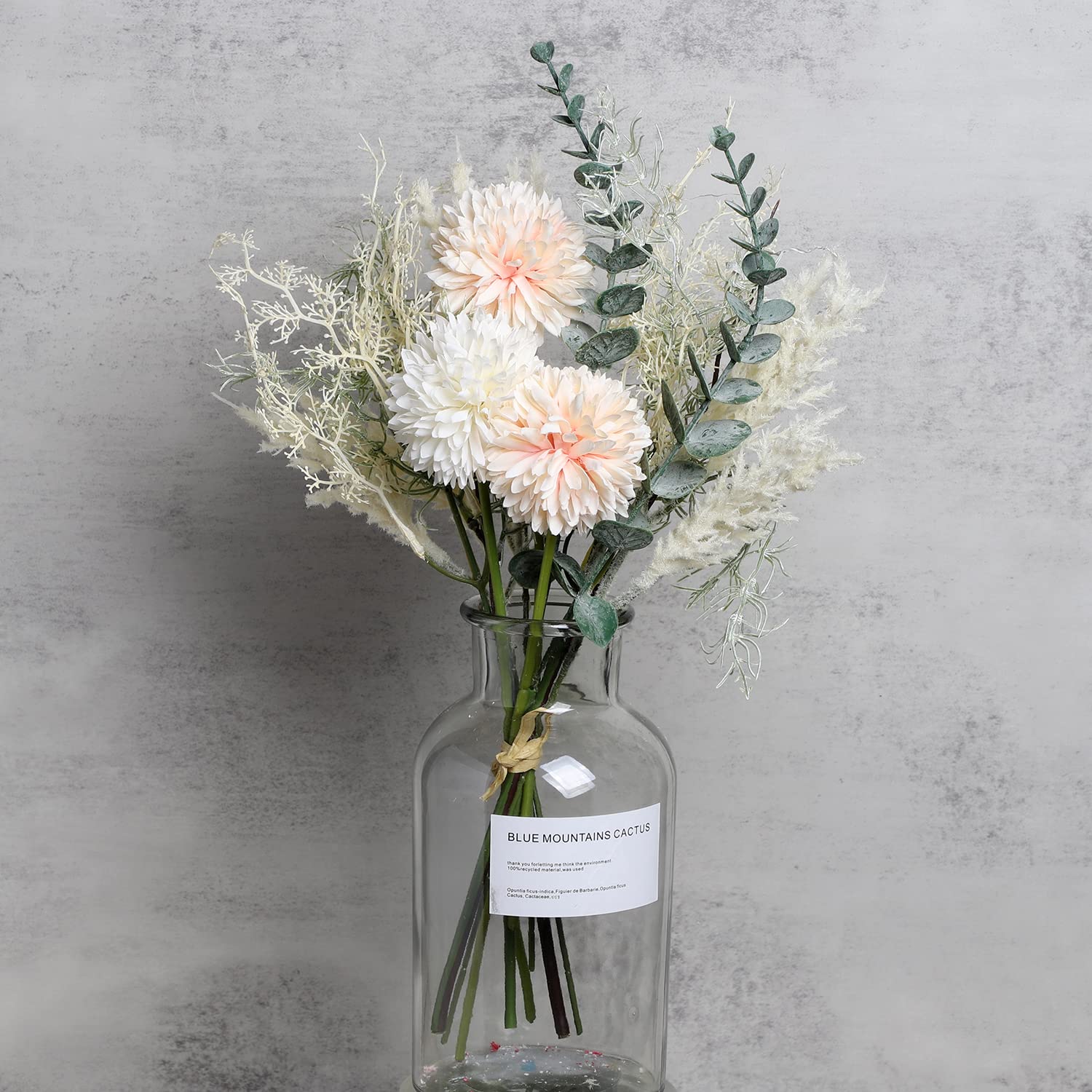 Huaao Fleurs Artificielles Avec Tiges Feuilles Eucalyptus Arrangements Floraux Décoration Fleurs En Soie Pour Mariage Bouquets Décoration D'intérieur Fleurs Décoratives (crème