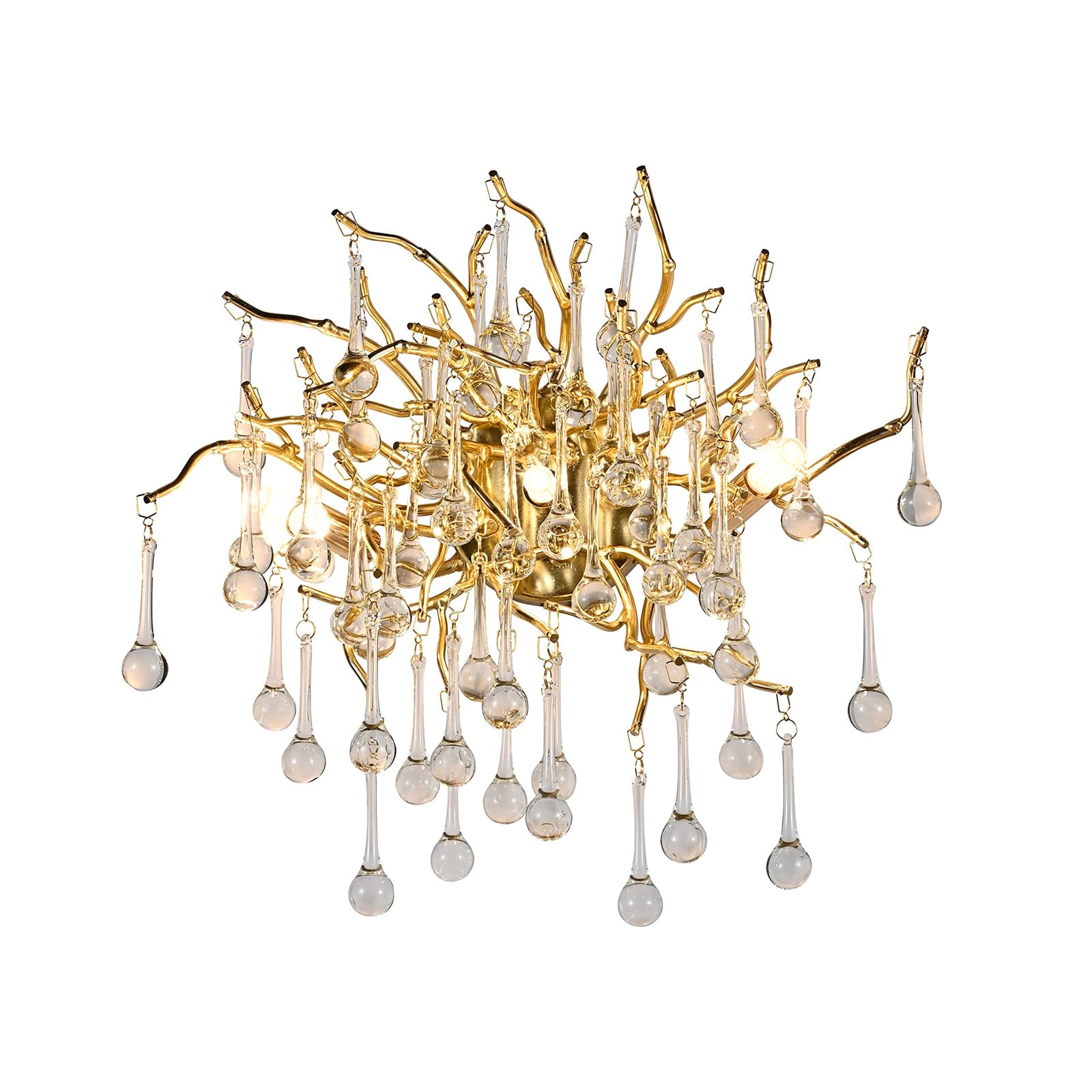MYUYEE Raindrop Wall Light, Crystal Wall Sconce,D Frosted Tree Branch Crystal Wall Light Fixture For Bedroom, Living Room, Dining Room, Foyer