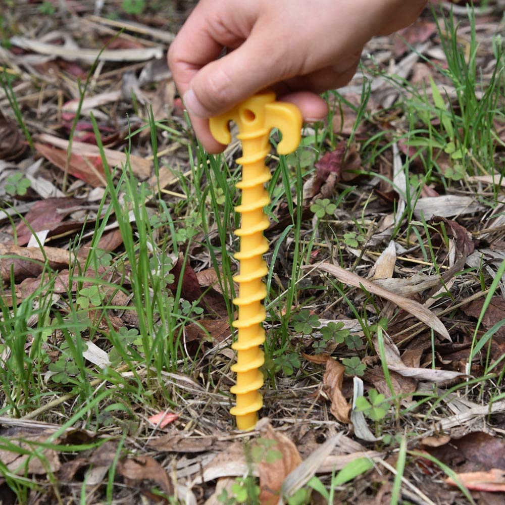 10 viti a spirale per tenda Peg chiodo, picchetti per tenda, in plastica, per attività all'aperto, campeggio, viaggio, picchetti di sabbia, viti, picchetti per tende