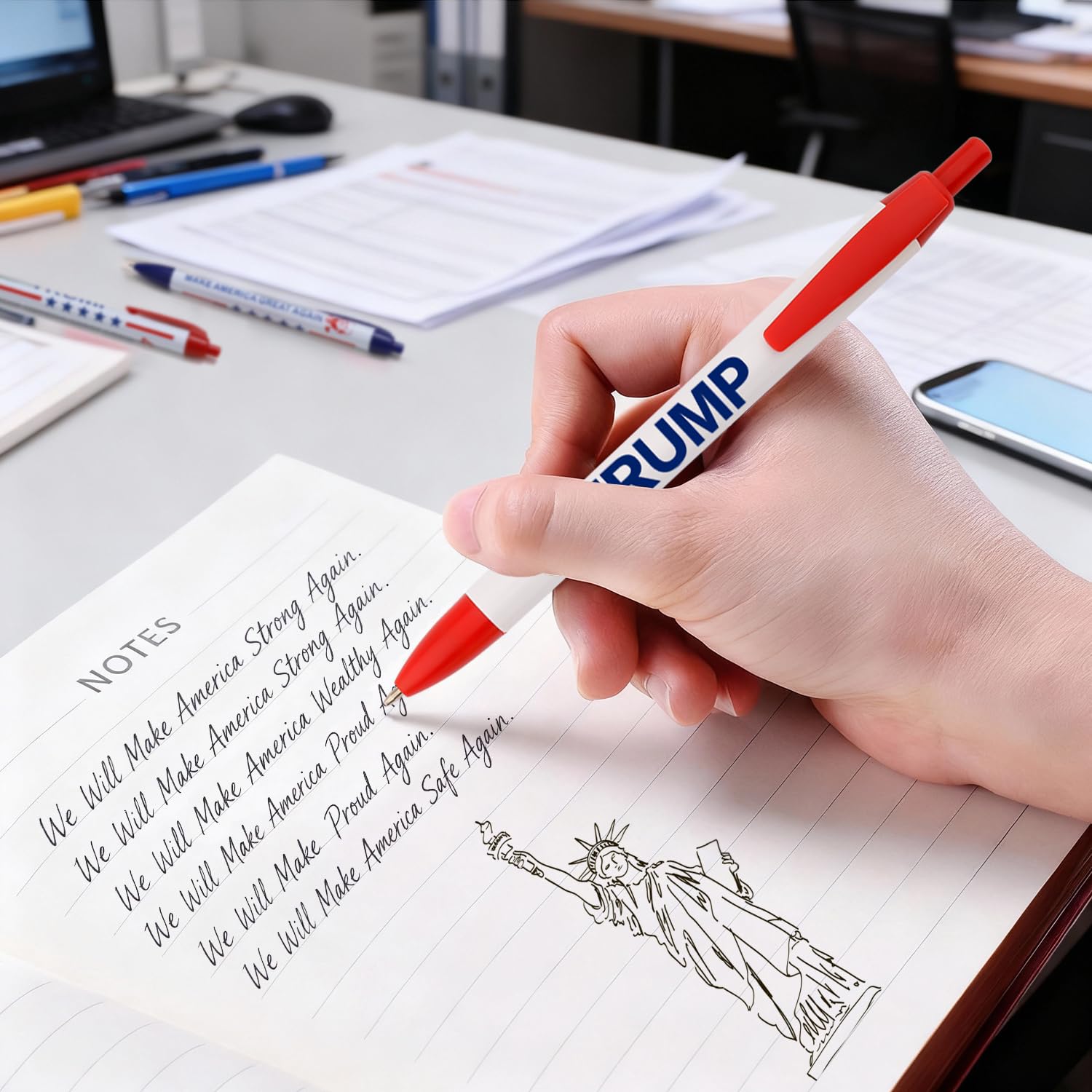 Penne a sfera inchiostro nero punta media 1,0 mm scrittura fluida (2020 regali)