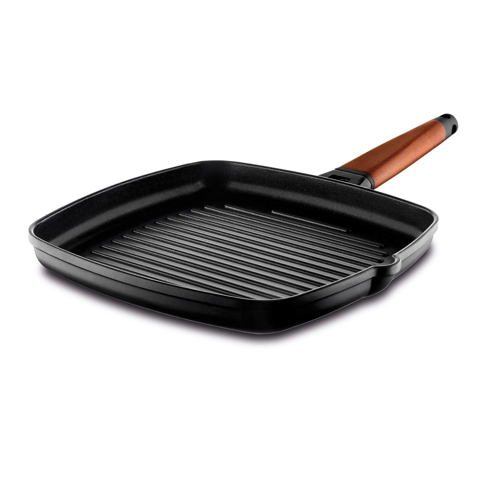 Grill CASTEY 27 cm et son manche isolant en bois pour des grillades saines