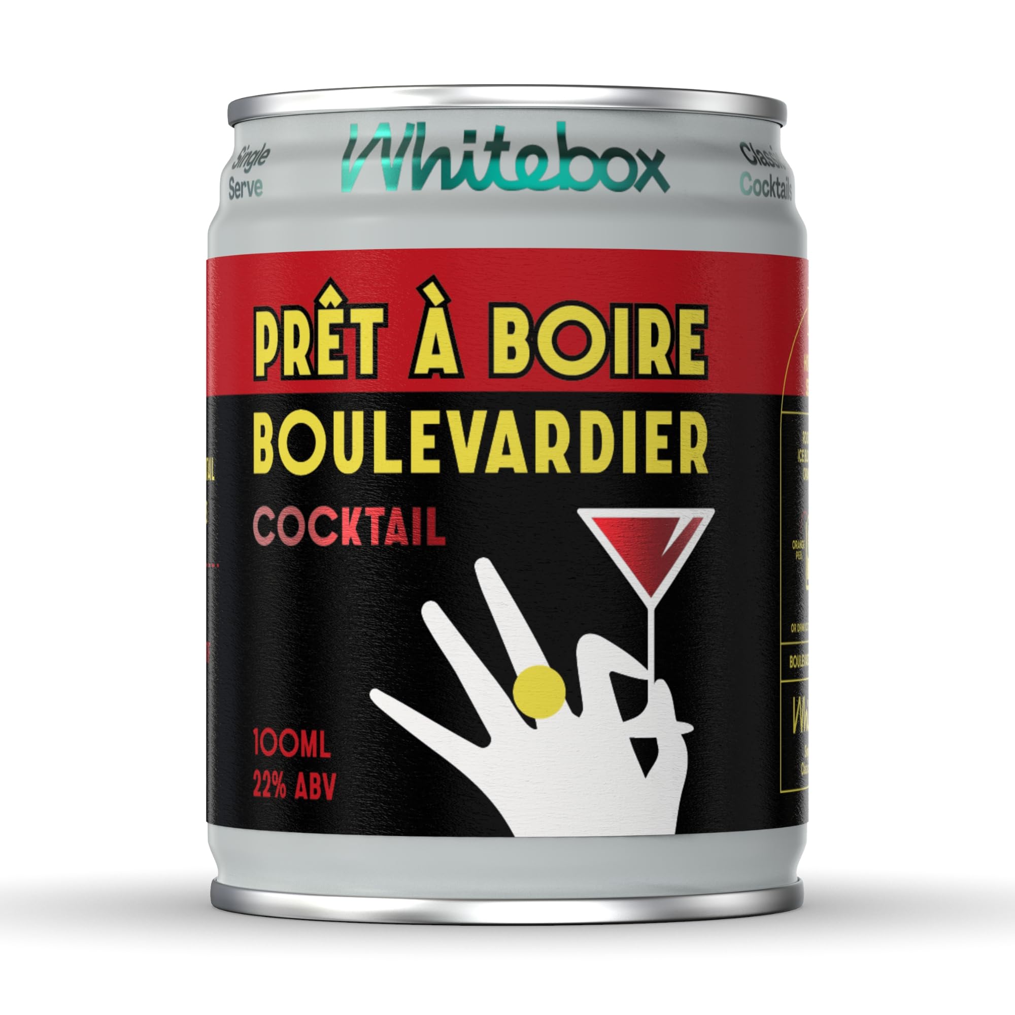 WHITEBOX COCKTAILS Single Serve Classic Prêt À Boire Boulevardier — Single Cocktail Can | Classic Full Prêt À Boire Boulevardier | Pre-mixed Cocktails Ready To Drink 1x100ml