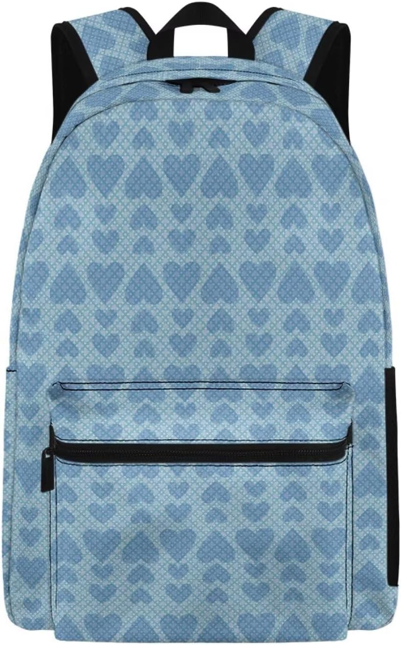 Blue Heart Kid's School Backpack For Boys Girls Elementary Book Bag Durable Stylish Travel Backpack