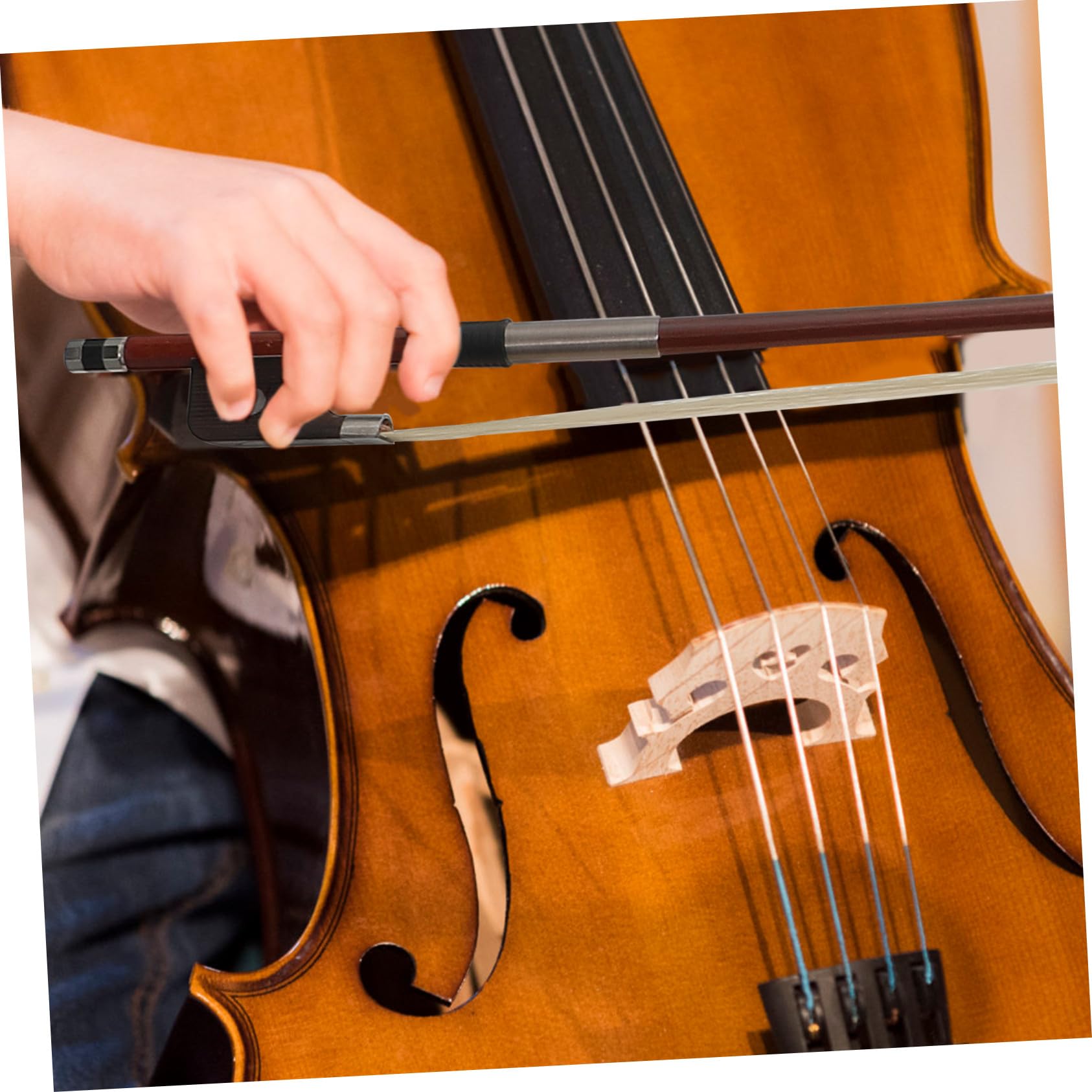 Archetto per Violoncello in Legno Brasiliano Crini | Studenti e Principianti, Marrone Semplice, Applicazione Facile, Tono Gradevole