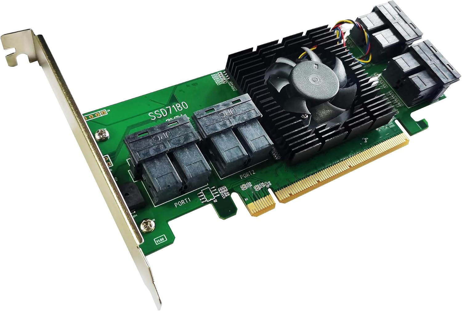HighPoint Technologies SSD7180 PCIe 3.0 x16 8-Channel U.2/U.3 NVMe RAID Controller