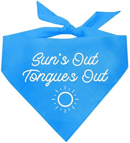 Sun's Out Tongues Out - Bandana de verano para perro (turquesa, OS 469)