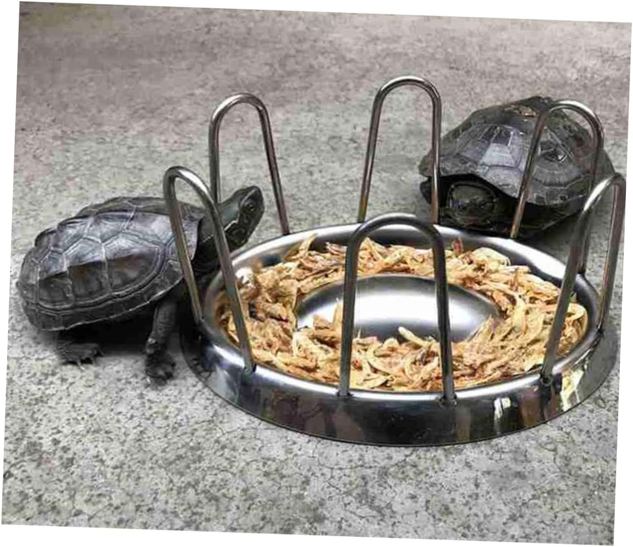 Tortoise Bowl Reptile Dish Turtle Feeder Stainless Steel Material Smooth Edge Easy to Clean