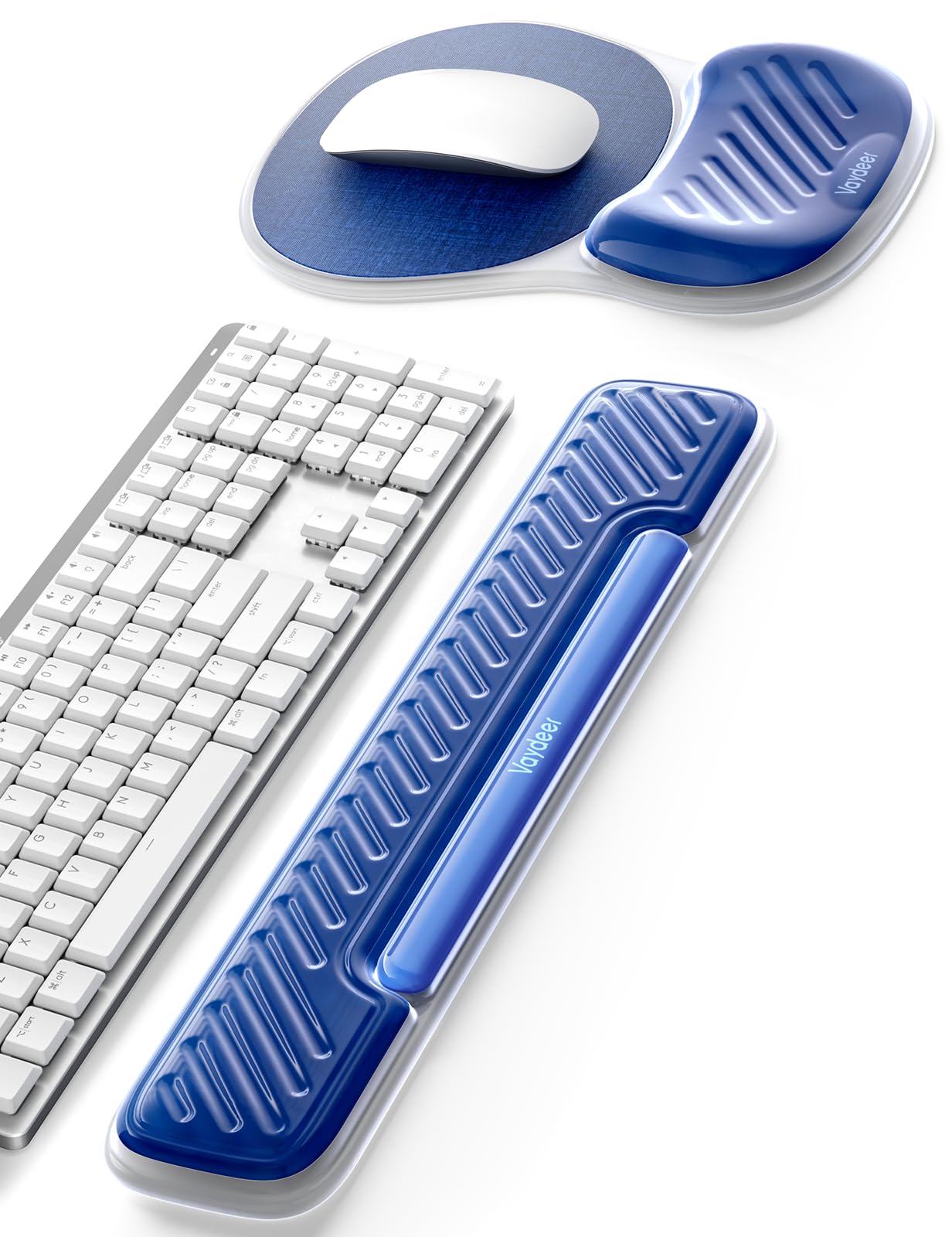 VAYDEER Cooling Gel Keyboard Wrist Rest and Mouse Pad with Wrist Support Set, Ergonomic Wrist Rest for Keyboard and Mouse, Cool-Touch TPU Surface, Non-Slip Base, for Office, Home Working and Gaming