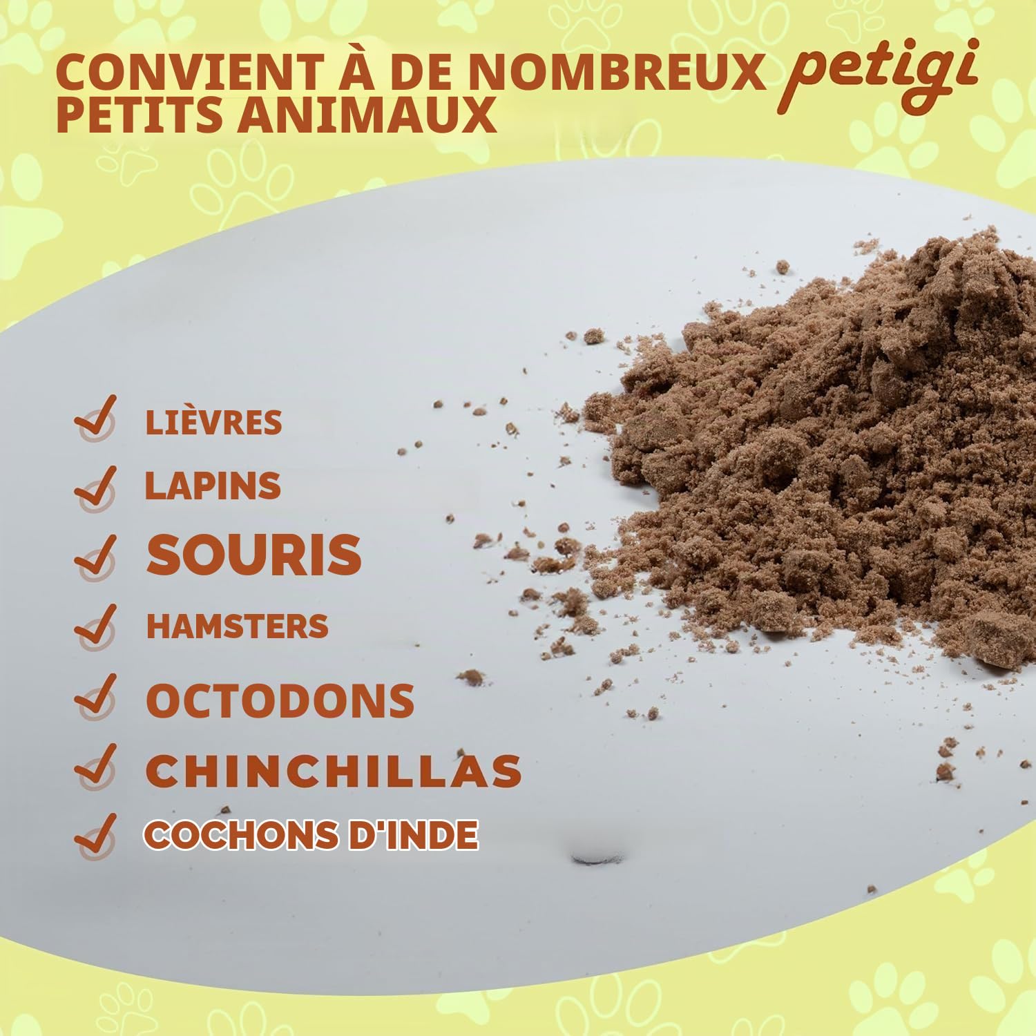 Petigi Sable à Creuser pour Lapins 25 kg Les bacs à Creuser des Lapins | lièvres et chinchillas, Doux pour les pattes sensibles, sans additifs chimiques ni contaminants, sans argile