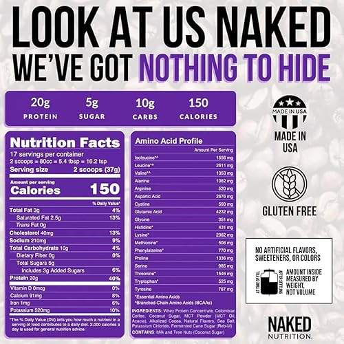 Miniatura 7 de NAKED Vanilla Latte Protein Coffee - Café instantáneo de primera calidad, batido de proteínas, café helado, bebidas proteicas, delicioso apto para