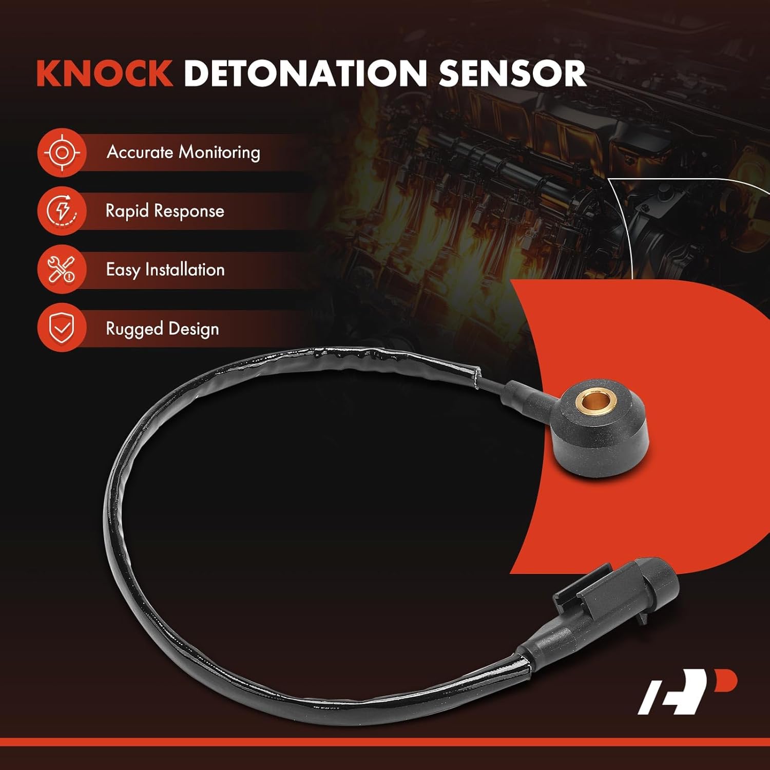 A-Premium Ignition Knock Detonation Sensor Compatible with Kia Sorento 2007-2009, Borrego 2009-2011 & Hyundai Genesis 2009-2014, Genesis Coupe 2010-2012, 3.3L 3.8L