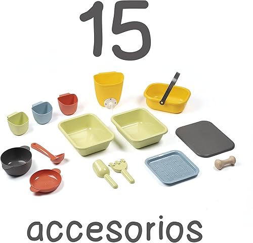 Miniatura 3 de Smoby Life Mud - Juego de cocina con 11 accesorios, material reciclado tratado anti-UV a partir de 3 años, fabricado en Francia