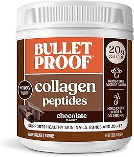 Bulletproof Collagen Peptides Protein Powder - Chocolate Flavored Hydrolyzed, Grass Fed, Pasture Raised, Ketogenic Diet, Amino Acid Building Blocks for High Performance (17.6 oz)