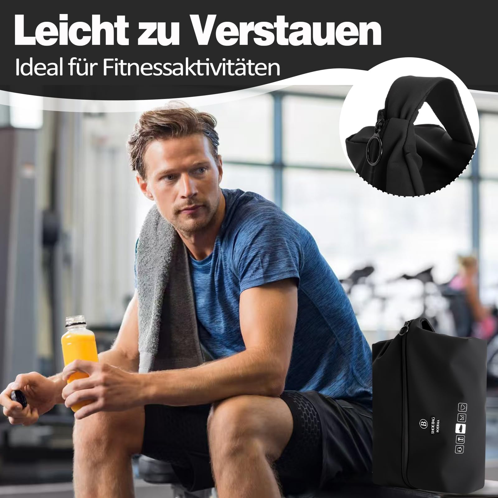 2 sacchetti per scarpe da viaggio, borsa per scarpe da viaggio, organizer per scarpe, impermeabile, in TPU, grande capacità, pieghevole, per valigie, fitness, scarpe da viaggio (nero, grigio)