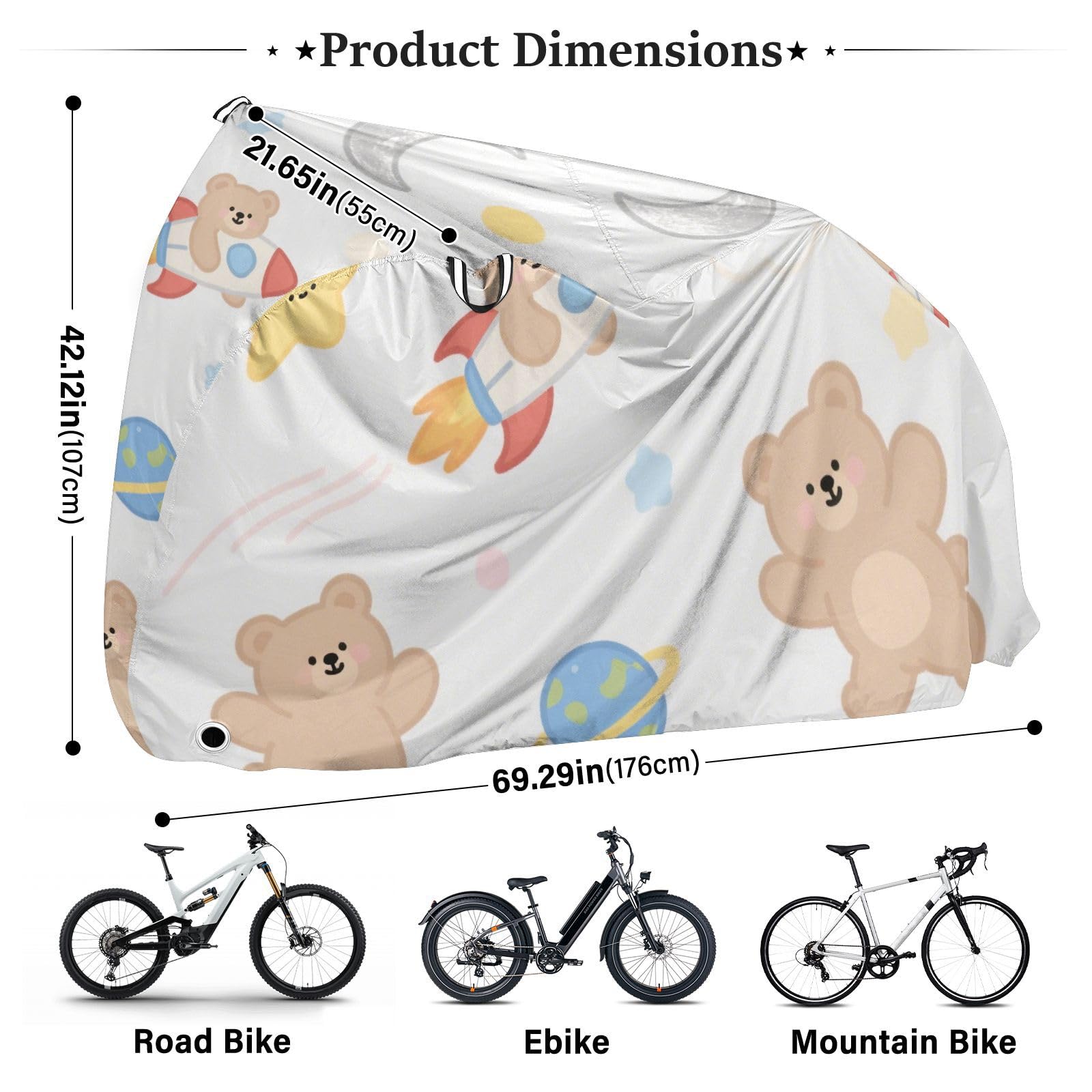 Housse de vélo d'extérieur imperméable avec trous de verrouillage - Protection contre la poussière, la pluie, la neige, les UV - Convient à la plupart des motos