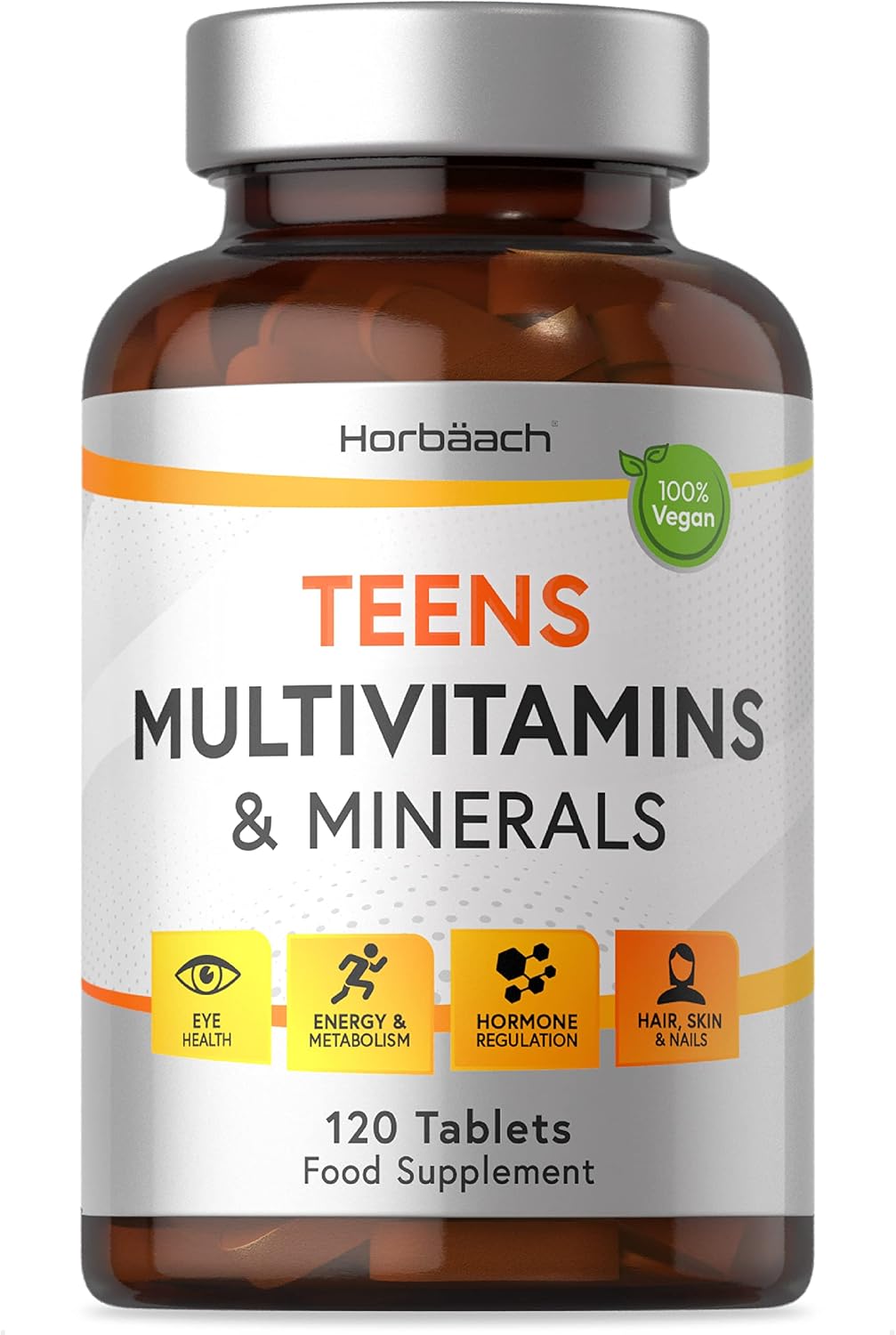 Teen Multivitamin | 120 Vegan Tablets | Immune System Booster | with ...