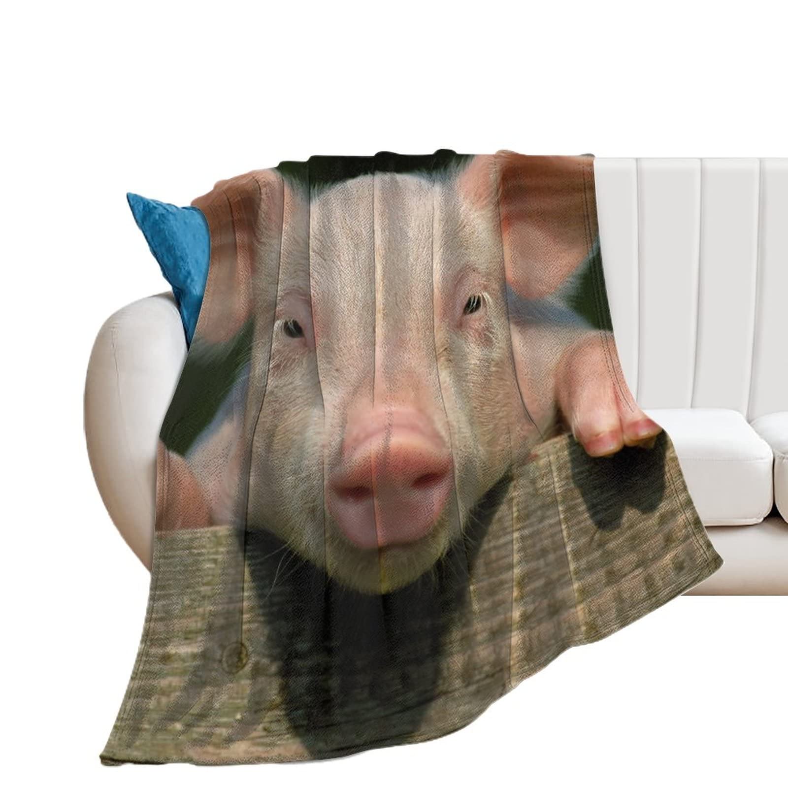 Couverture polaire douce contre le froid, plaid flanelle cochon 150x200