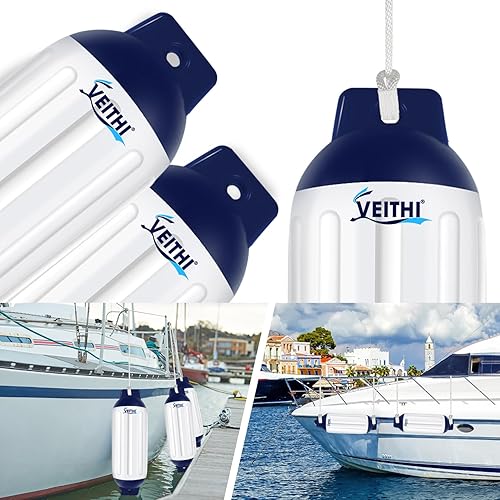 Vista 43 de Paquete de 4 defensas de barco de 4.5/5.5/6.5/8.5/8.5/10/16 pulgadas, parachoques de vinilo acanalado de doble ojo, parachoques de barco para Negro